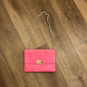 MICHAEL Michael Kors Pink Clutch with Gold Clasp